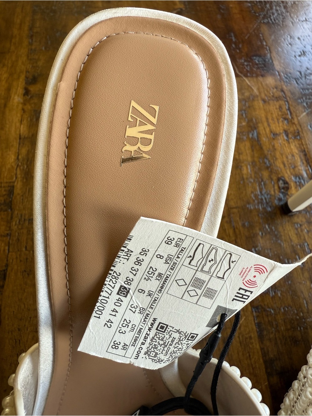 ZARA Backless Pearl Heeled Sandals NWT • White Mule • Size 8 • Wedding & Brides - Picture 12 of 12
